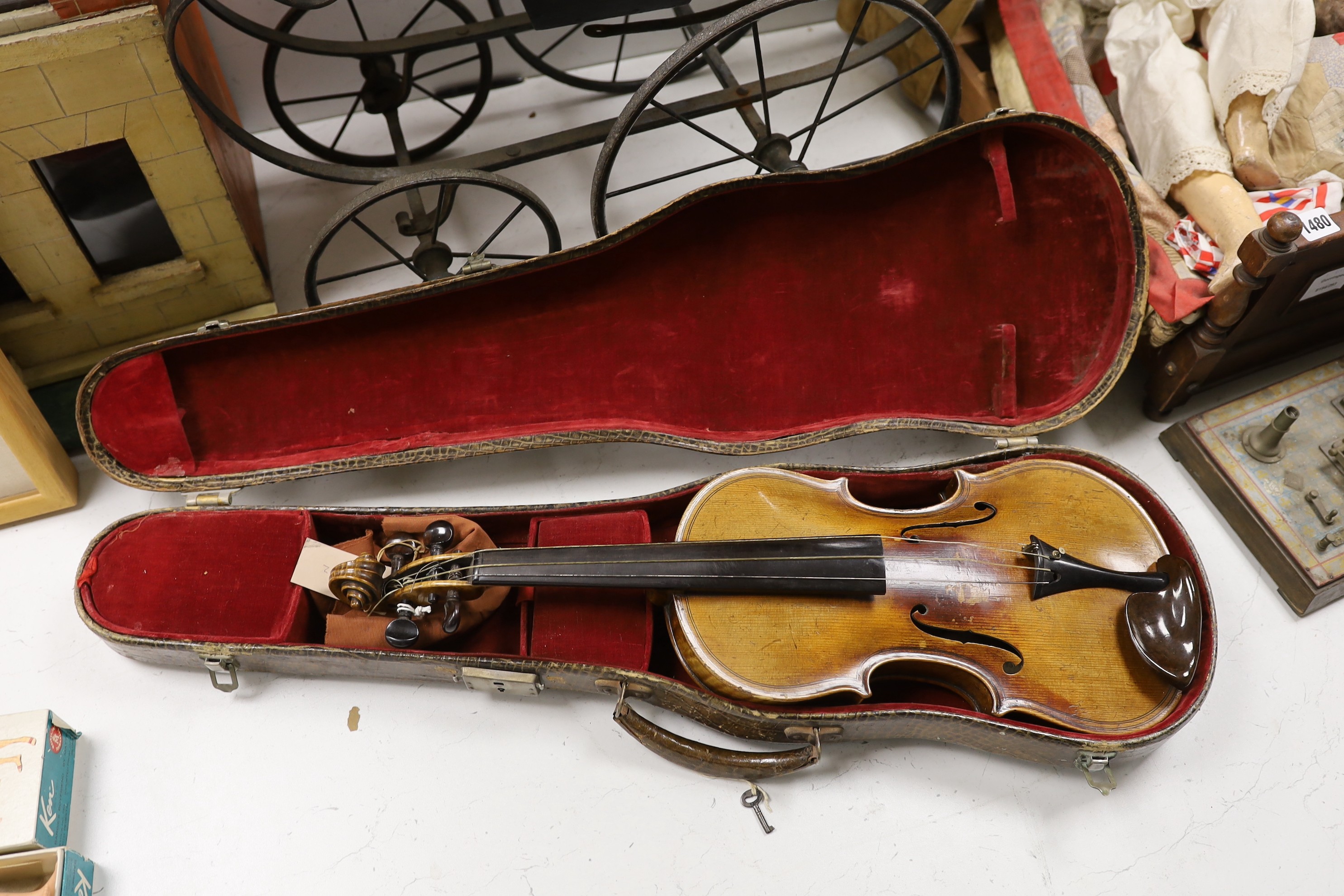 A Louis Lowendall Maggini violin, label inscribed and dated 1885, cased